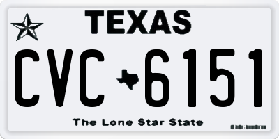 TX license plate CVC6151