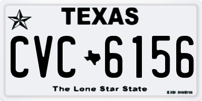 TX license plate CVC6156