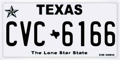 TX license plate CVC6166