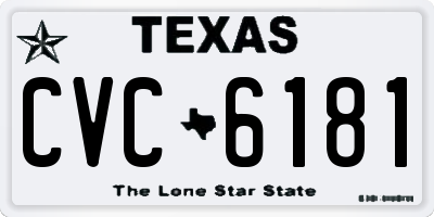 TX license plate CVC6181