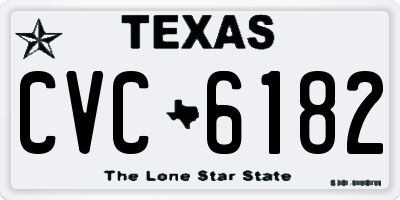 TX license plate CVC6182