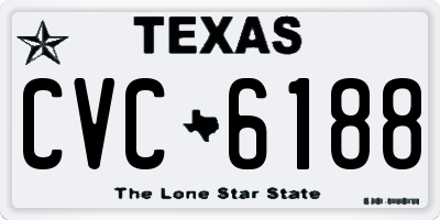 TX license plate CVC6188