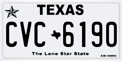 TX license plate CVC6190