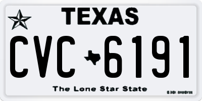 TX license plate CVC6191