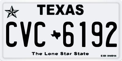 TX license plate CVC6192