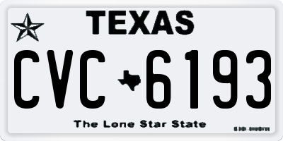 TX license plate CVC6193