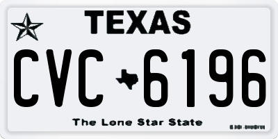 TX license plate CVC6196