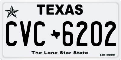 TX license plate CVC6202