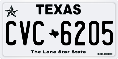 TX license plate CVC6205