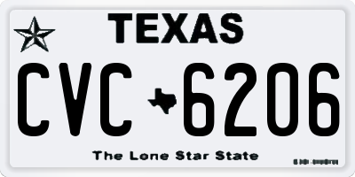 TX license plate CVC6206