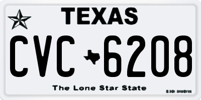 TX license plate CVC6208