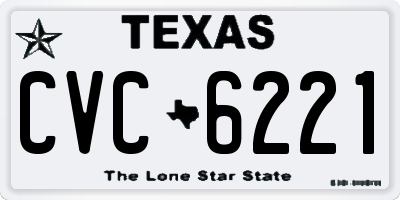 TX license plate CVC6221