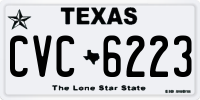 TX license plate CVC6223