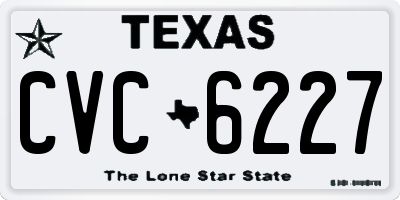 TX license plate CVC6227
