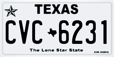 TX license plate CVC6231