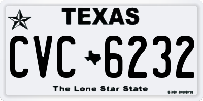 TX license plate CVC6232