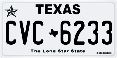 TX license plate CVC6233