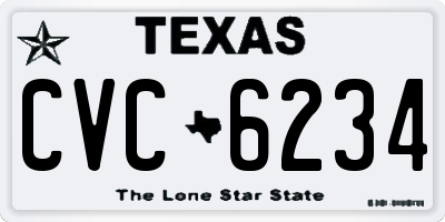 TX license plate CVC6234