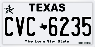 TX license plate CVC6235