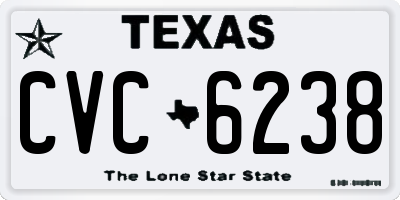 TX license plate CVC6238