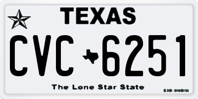 TX license plate CVC6251