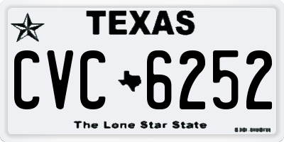 TX license plate CVC6252