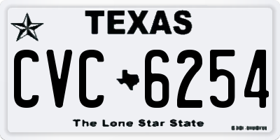 TX license plate CVC6254