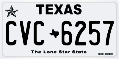 TX license plate CVC6257