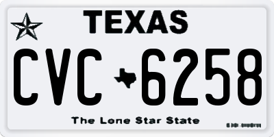 TX license plate CVC6258