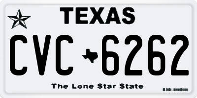 TX license plate CVC6262