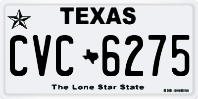 TX license plate CVC6275