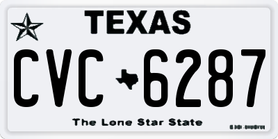 TX license plate CVC6287