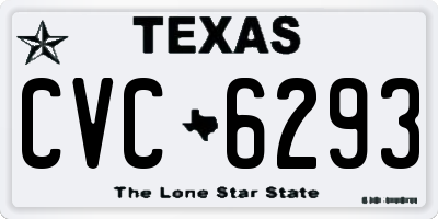 TX license plate CVC6293