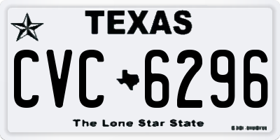 TX license plate CVC6296