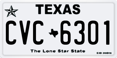 TX license plate CVC6301