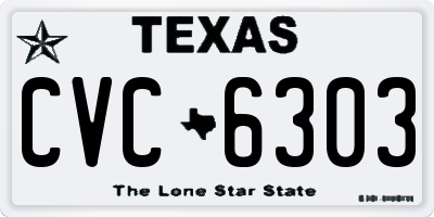 TX license plate CVC6303