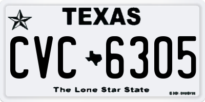 TX license plate CVC6305