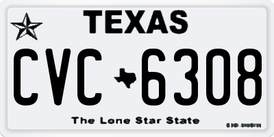 TX license plate CVC6308