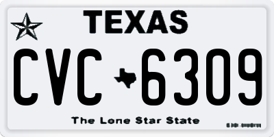 TX license plate CVC6309