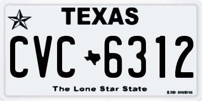 TX license plate CVC6312