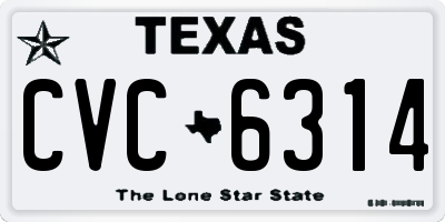 TX license plate CVC6314
