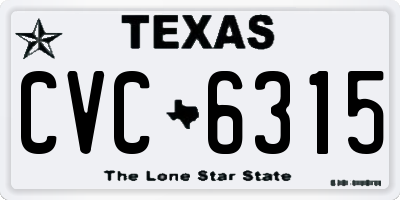 TX license plate CVC6315