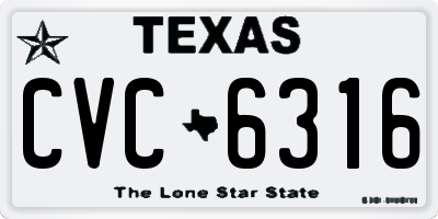 TX license plate CVC6316