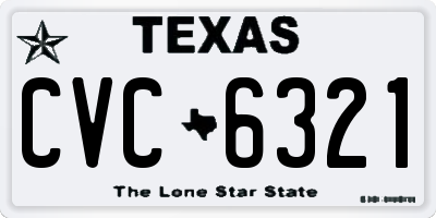 TX license plate CVC6321