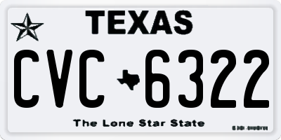 TX license plate CVC6322