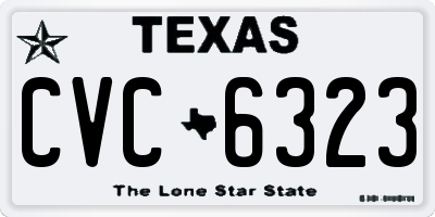 TX license plate CVC6323