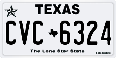 TX license plate CVC6324
