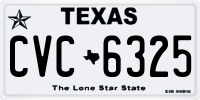 TX license plate CVC6325