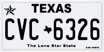 TX license plate CVC6326