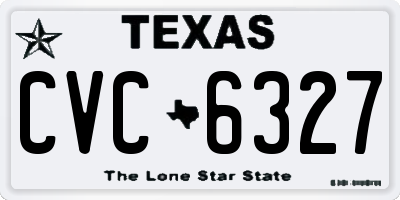 TX license plate CVC6327